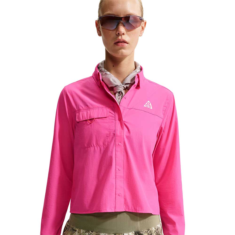 Women's ACG Aireez Button-Up Long Sleeve Top - Desert Pink