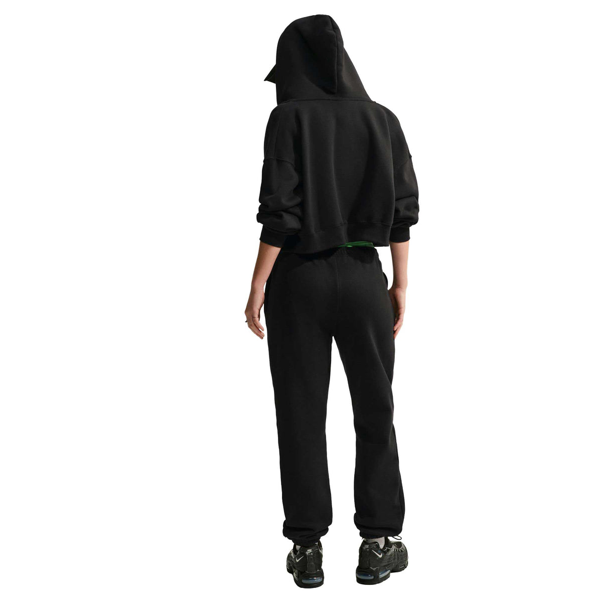 Women's Nike Studio Fleece Mid-Rise Pant - Total Black/Sail