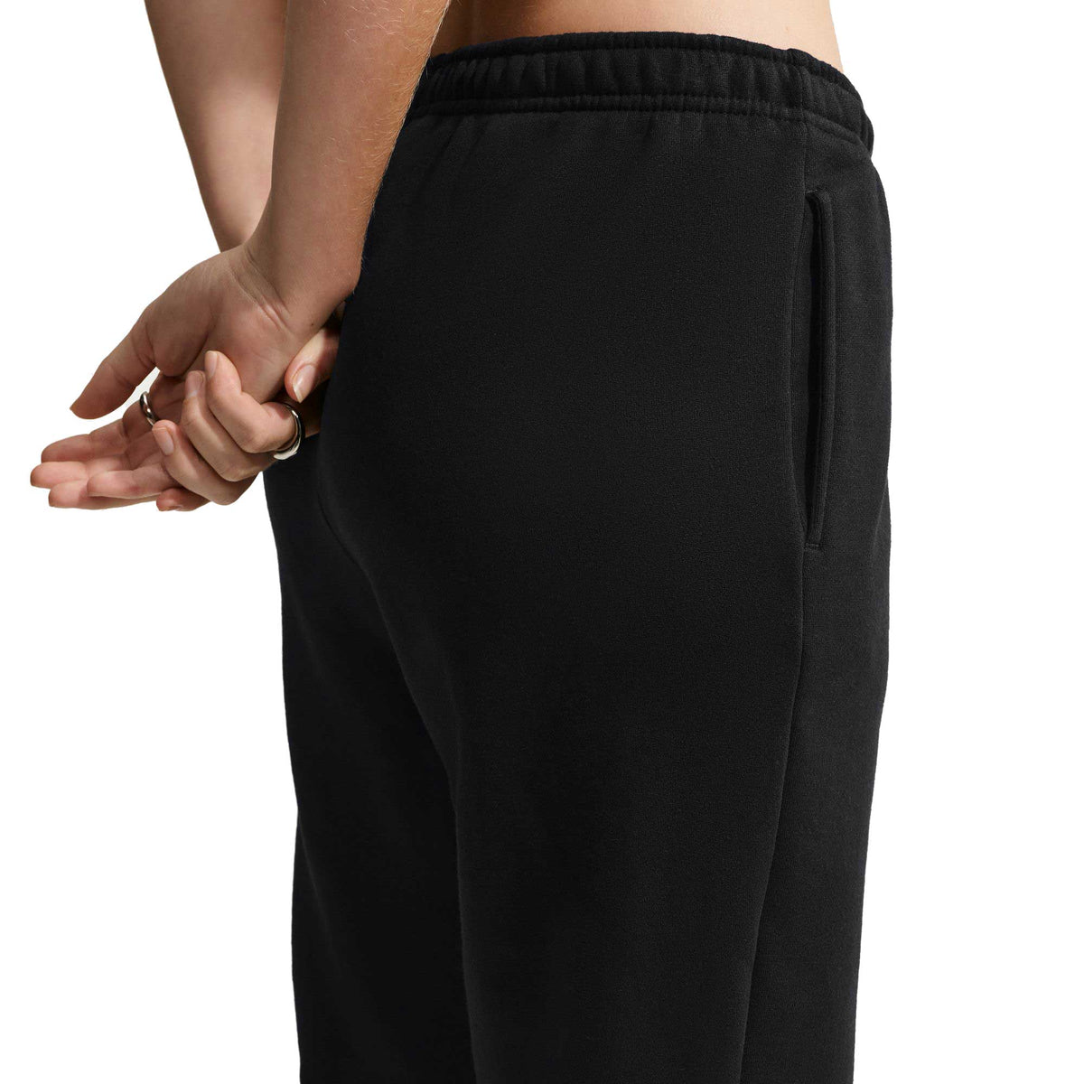 Women's Nike Studio Fleece Mid-Rise Pant - Total Black/Sail