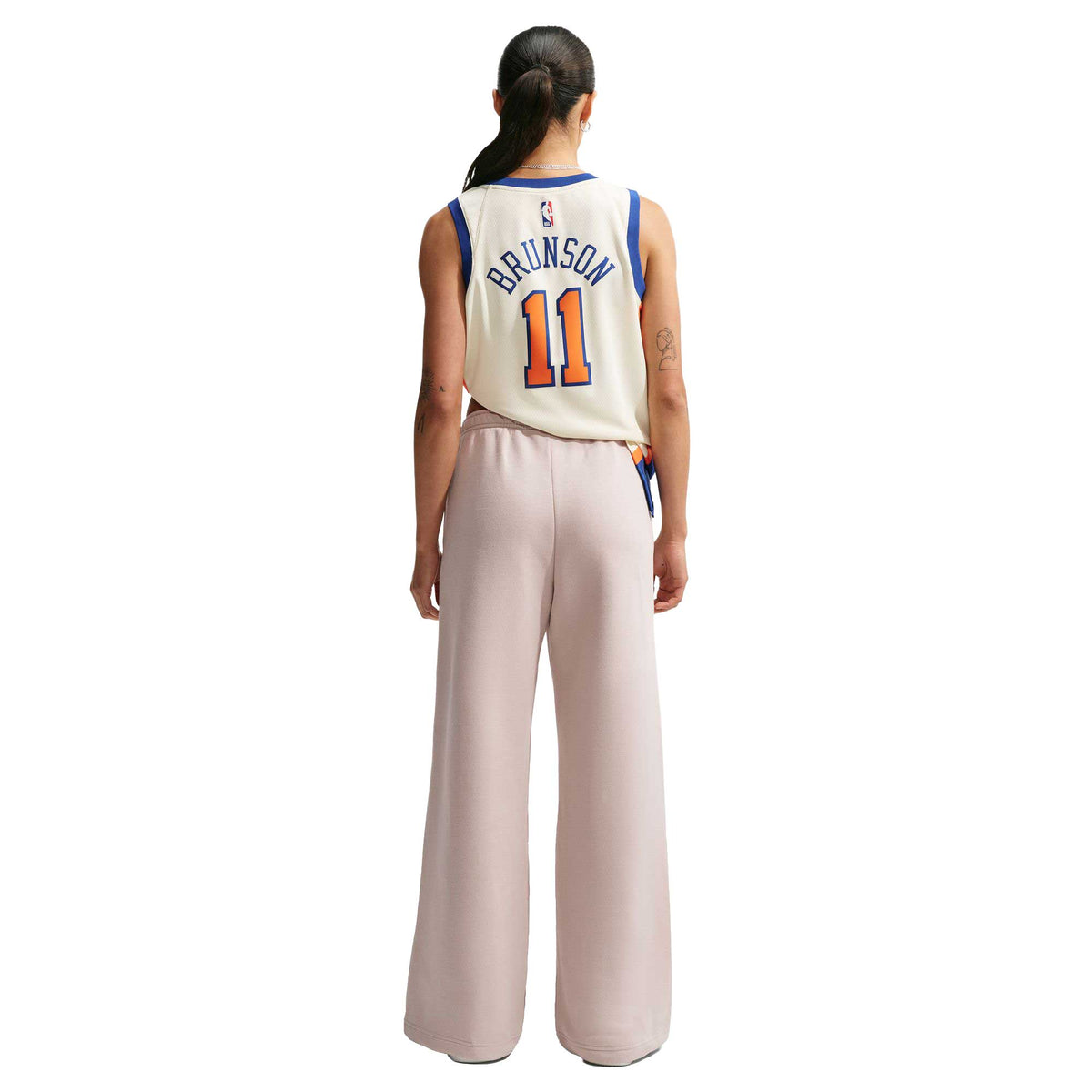 Women's Nike Studio Fleece Mid-Rise Pants - Cream II/Sail