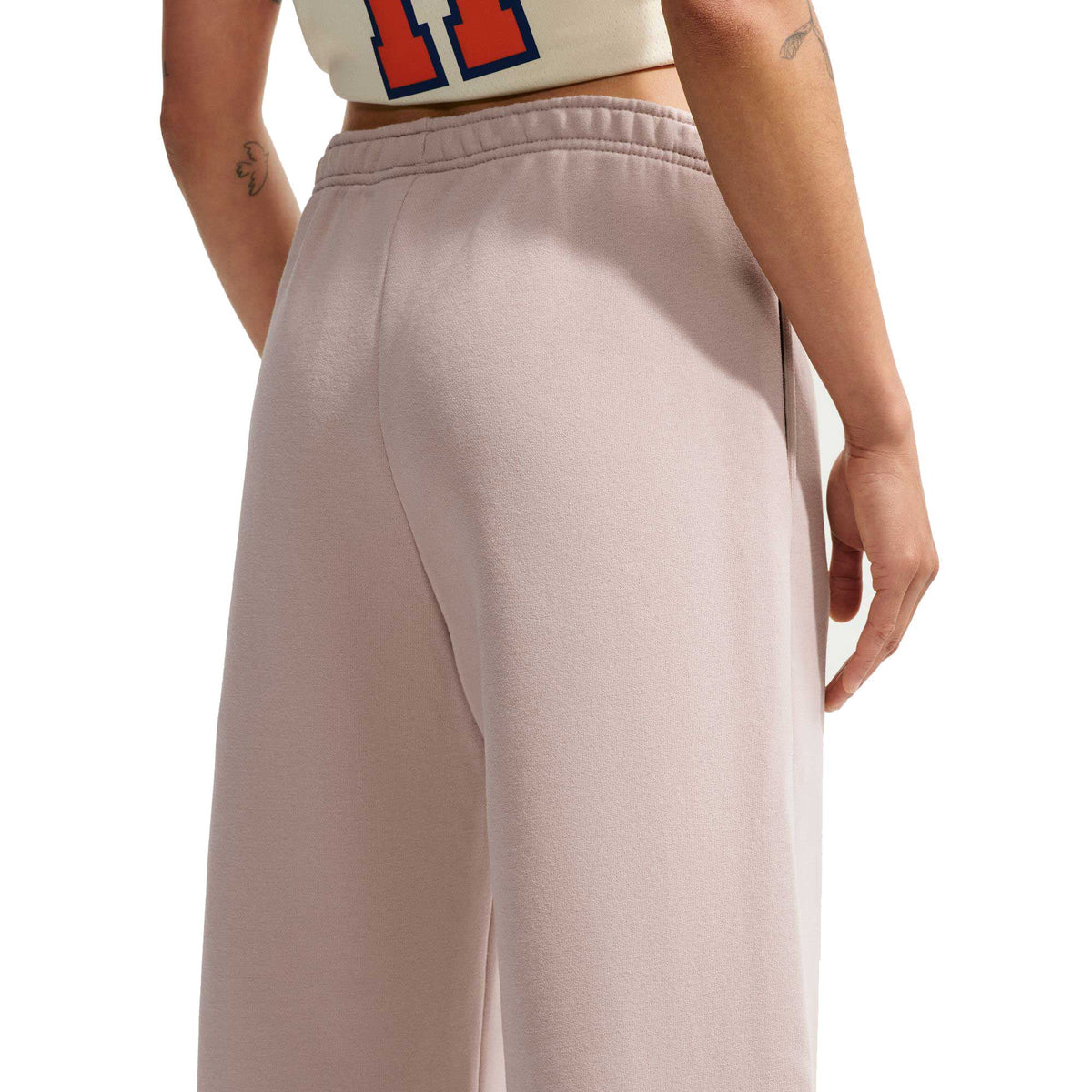 Women's Nike Studio Fleece Mid-Rise Pants - Cream II/Sail