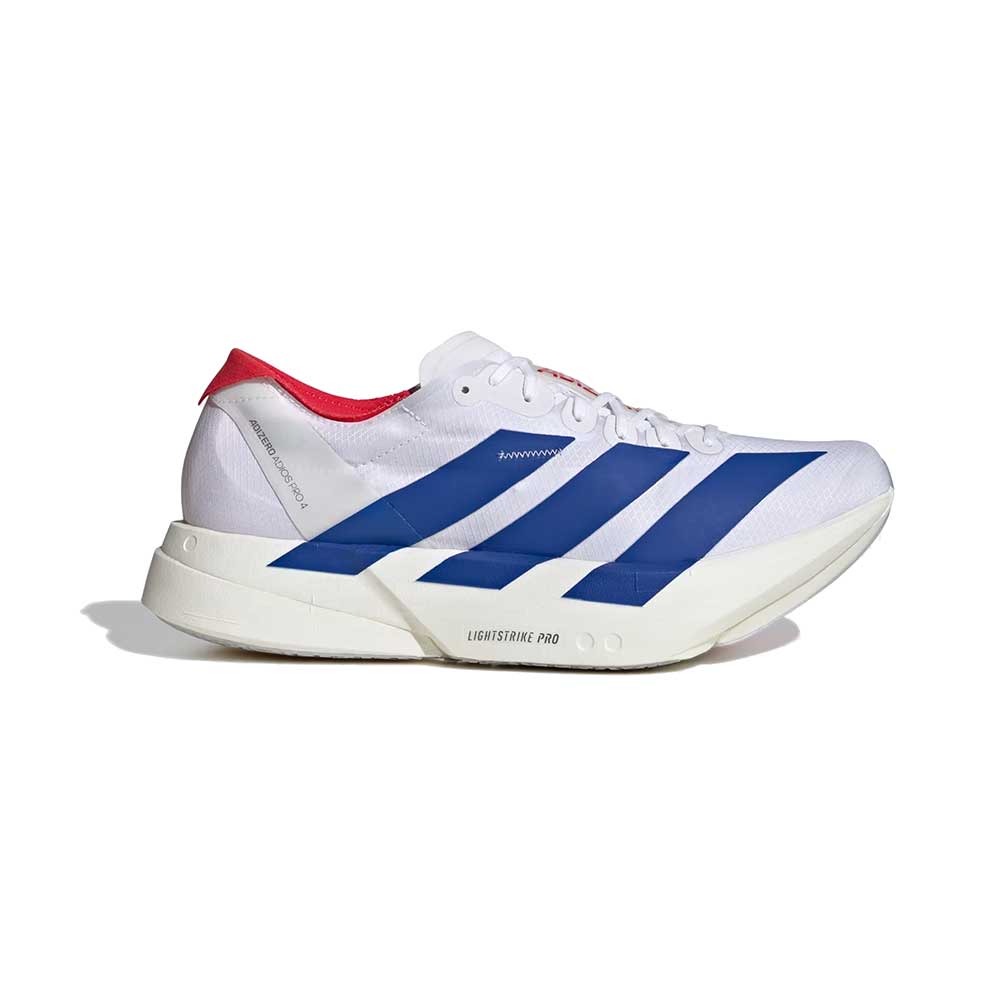 Men's Adizero Adios Pro 4 Running Shoe - Fwr White/Team Royal Blue/Pure Ruby - Regular (D)