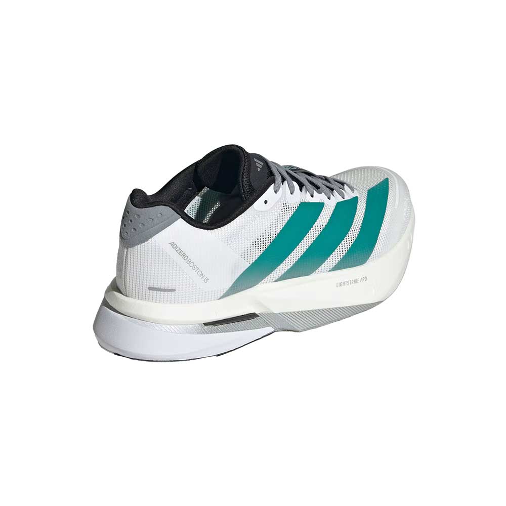 Women's Boston 13 Running Shoe - Cloud White/Pure Teal/Grey