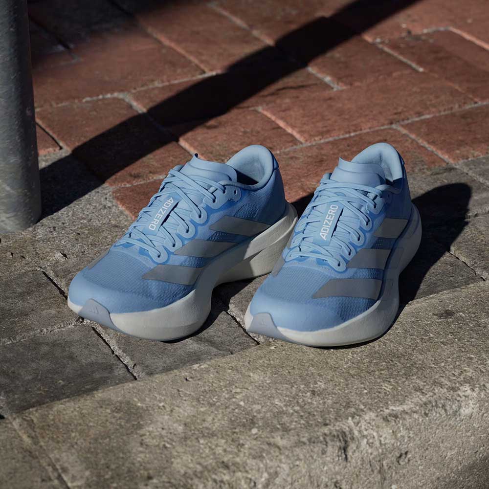 adidas Adizero Evo SL Shoes - Women's - Glow Blue / Silver / Cloud White - 9 adidas Adizero Evo SL Shoes - Women's - Glow Blue / Silver / Cloud White - 9