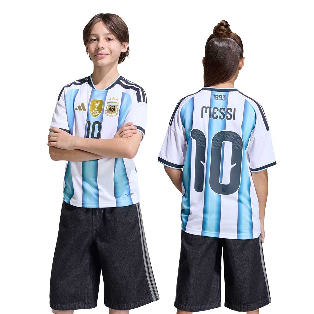 Youth Argentina Messi Home Jersey - White/Icey Blue/Light Blue