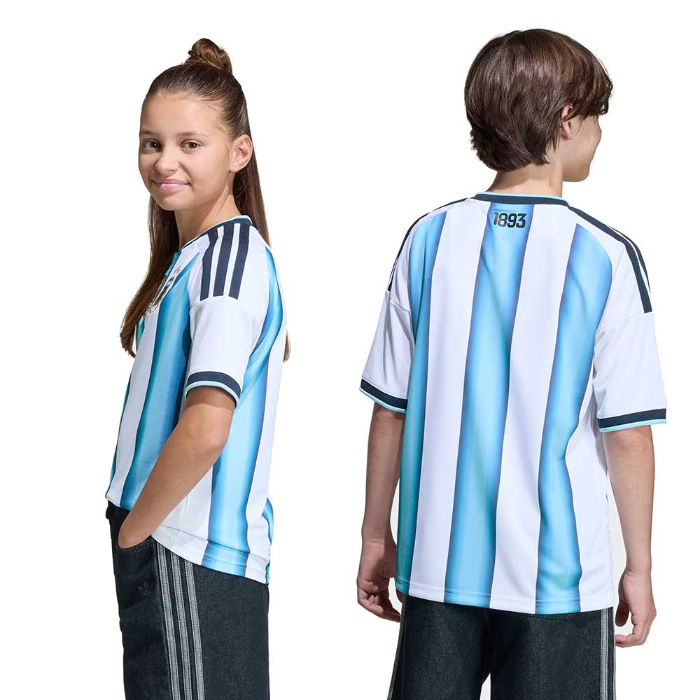 Youth Argentina Home Jersey - White/Icey Blue/Light Blue