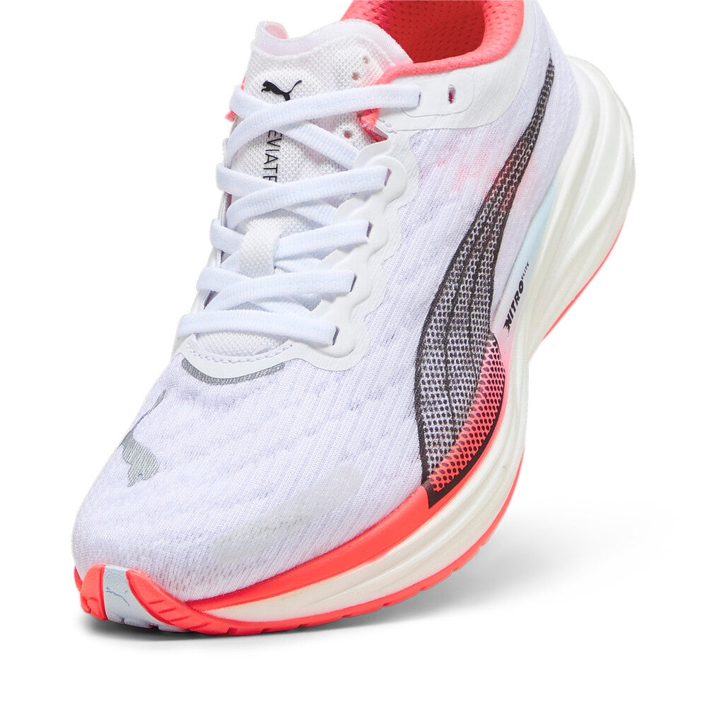 Women's Deviate Nitro 2 Running Shoe - Puma White/Fire Orchid/Icy Blue- Regular (B)