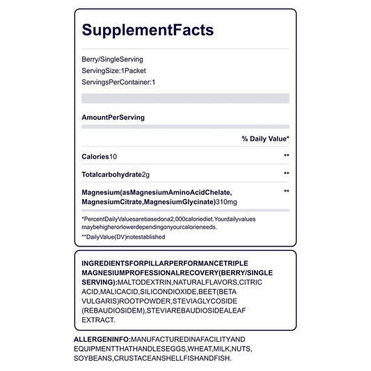 Berry Triple Magnesium Professional Recovery Travel Pack Single