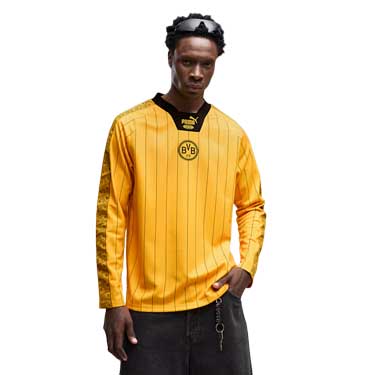 BVB KING Jersey LS - Yellow Sizzle/Puma Black