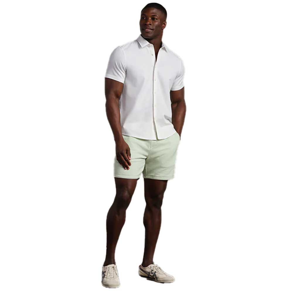 Men's Brezza Linen-Blend Short Sleeve Shirt - White Onyx