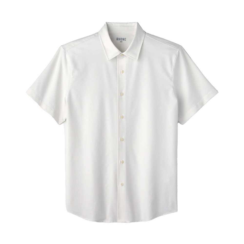 Men's Brezza Linen-Blend Short Sleeve Shirt - White Onyx