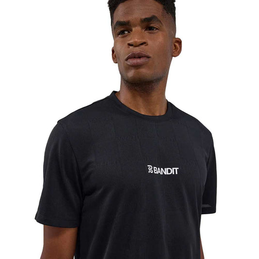 Men's Bandit Cheque Jacquard Short Sleeve Performance Tee - Black/Mauve