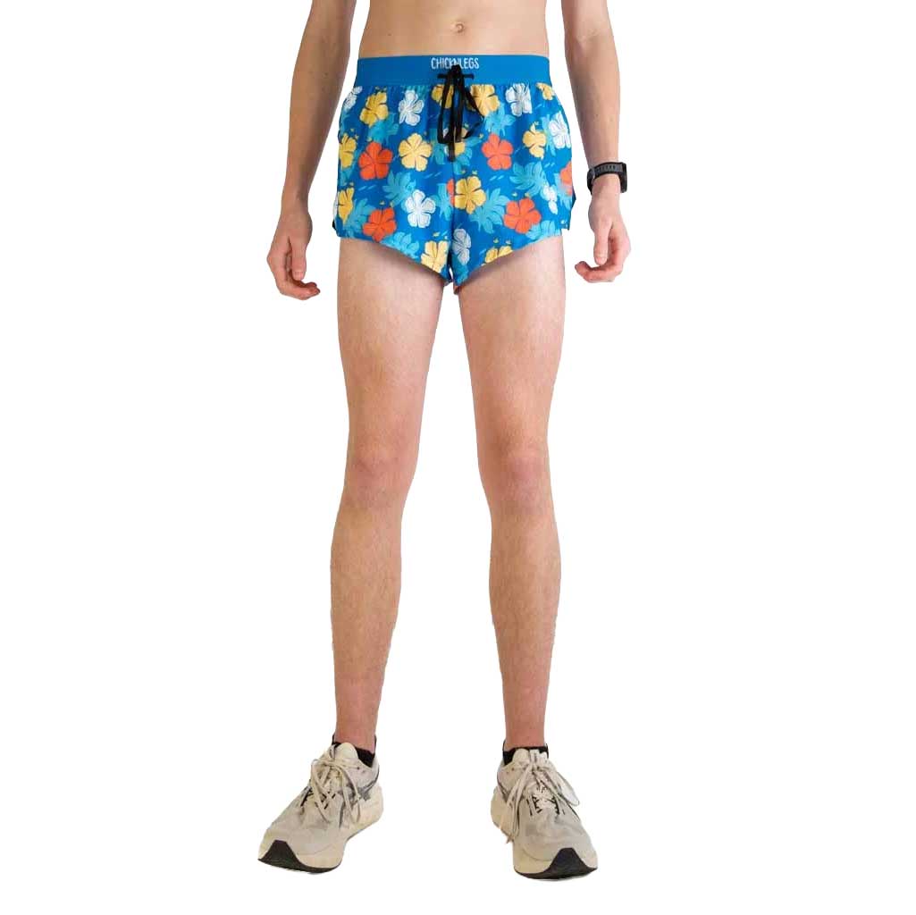 Men's Hawaiian 2" Draw String Split Shorts - Hawaiian Tropical