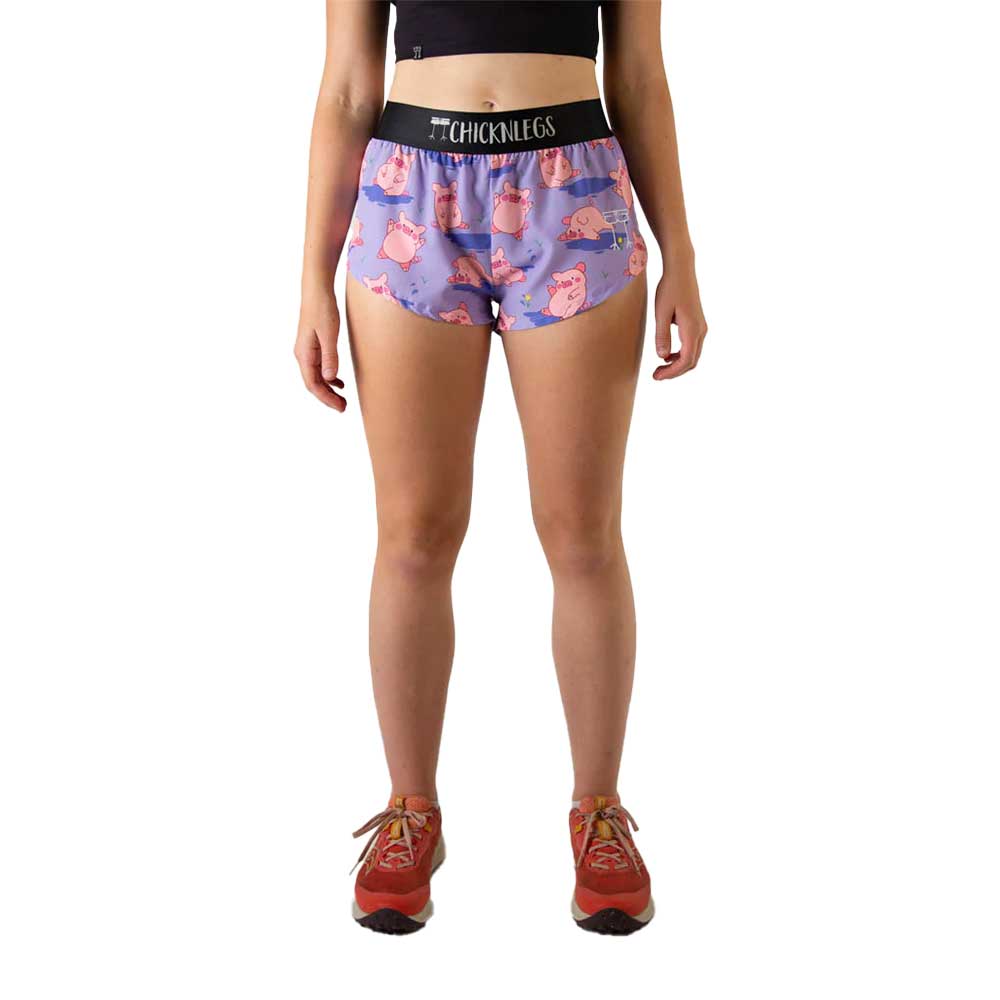 W Piggies 1.5" Split Shorts - Pigs in Mud