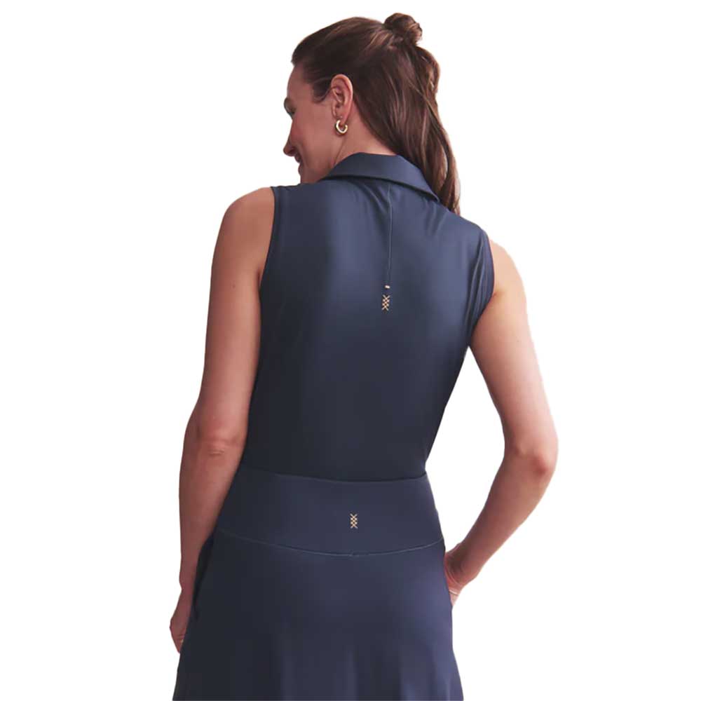 Women's Course to Court Sleeveless Polo - Navy Blue