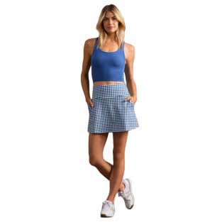 Women's Course To Court Skort 16" - Deep Sea Blue Gingham