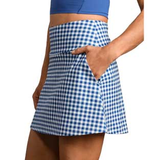 Women's Course To Court Skort 16" - Deep Sea Blue Gingham
