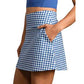 Women's Course To Court Skort 16" - Deep Sea Blue Gingham