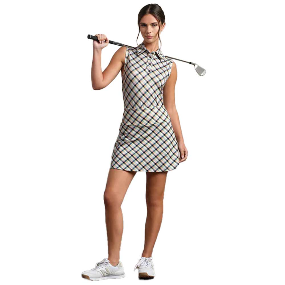 Women's Course to Court Skort 16" - Navy Multi Plaid