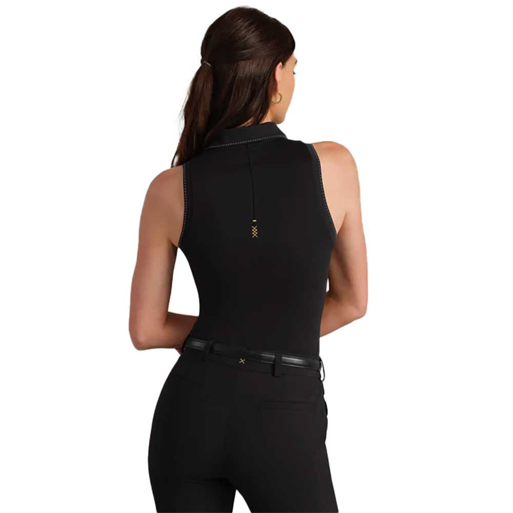 Women's Course to Court Sleeveless Polo - Black