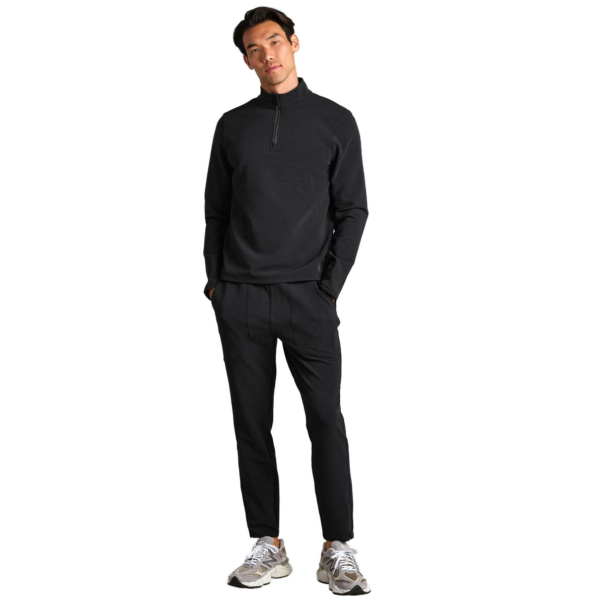 Men's Covert Rib 1/4 Zip - Black