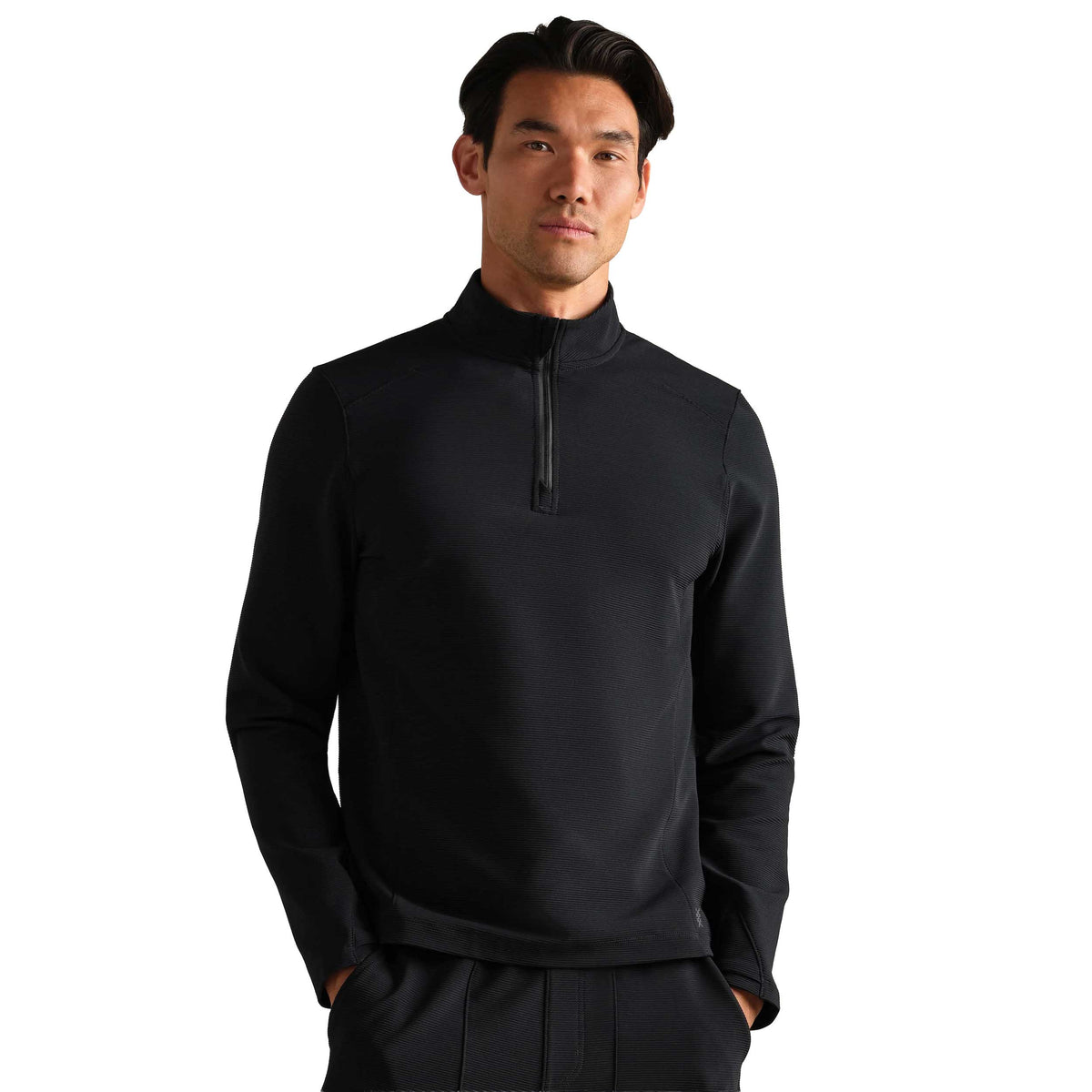 Men's Covert Rib 1/4 Zip - Black