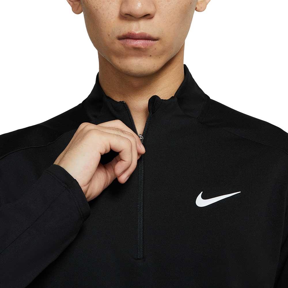 Men's Nike Dri-FIT Element 1/2 Zip Running Top - Black/Reflective Silv ...