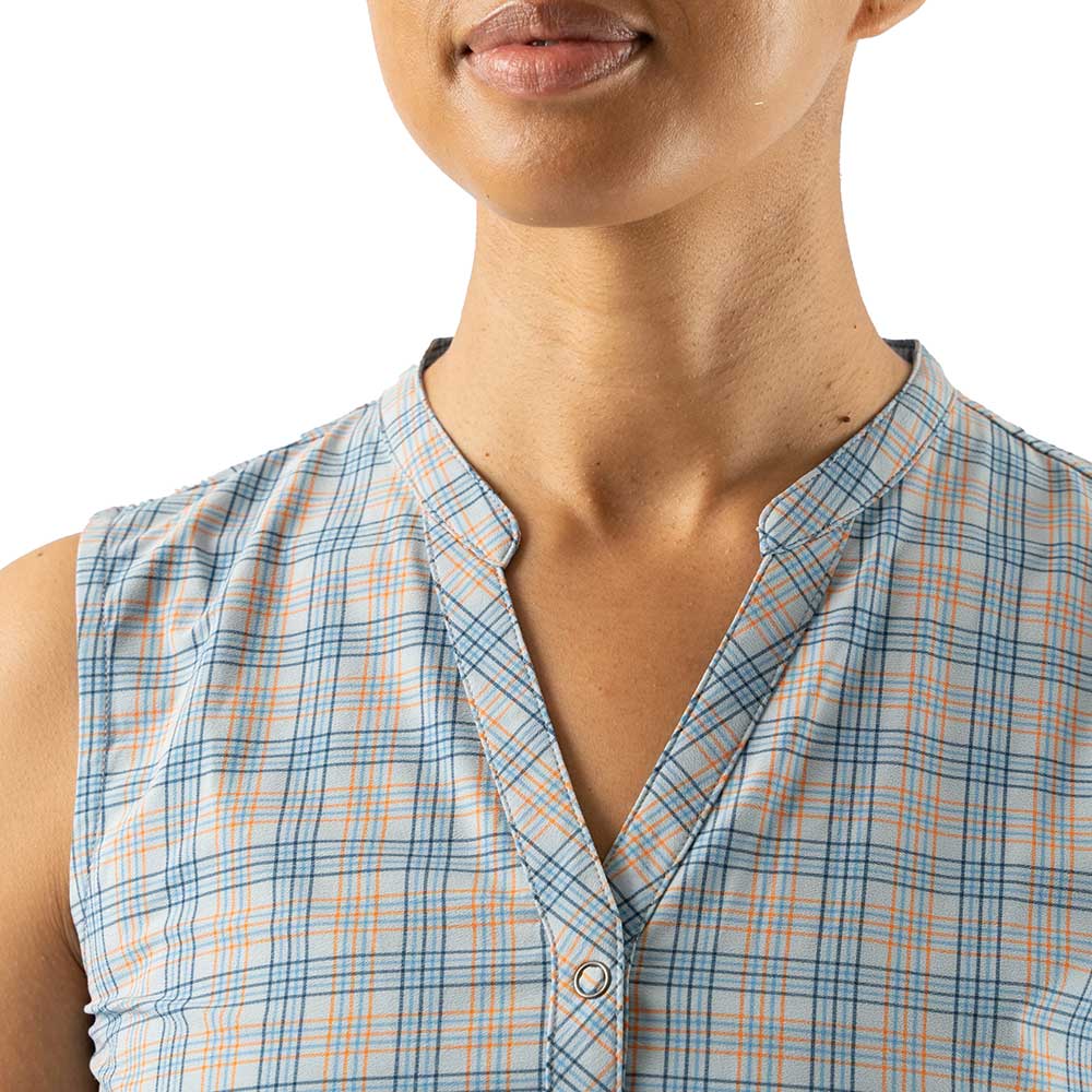 Women's High Country Sleeveless Shirt - All Aboard Plaid