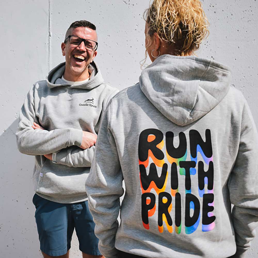 Run With Pride 2025 Poly Cotton Hoodie - Heather Gray