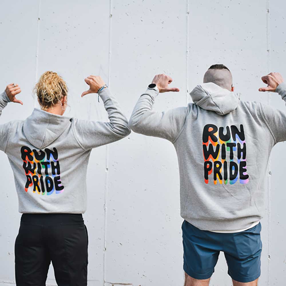 Run With Pride 2025 Poly Cotton Hoodie - Heather Gray
