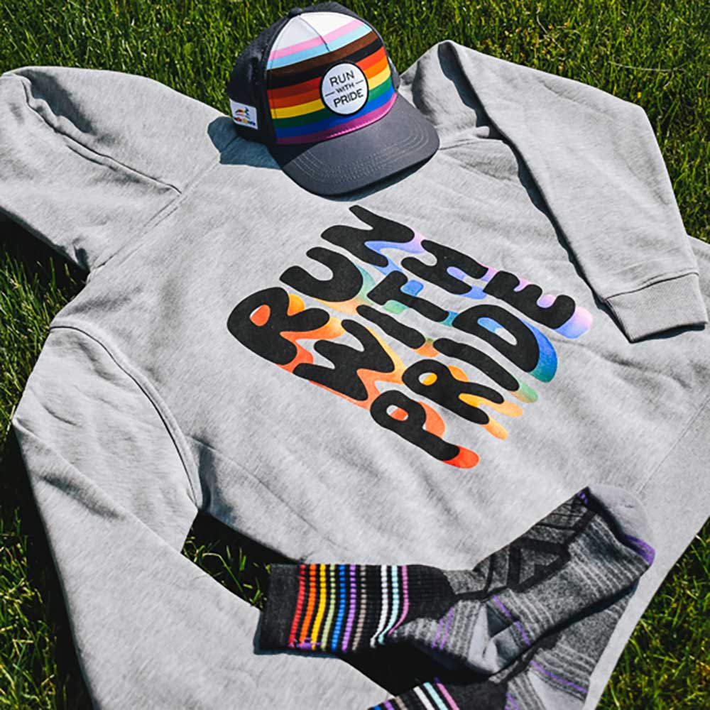 Run With Pride 2025 Poly Cotton Hoodie - Heather Gray