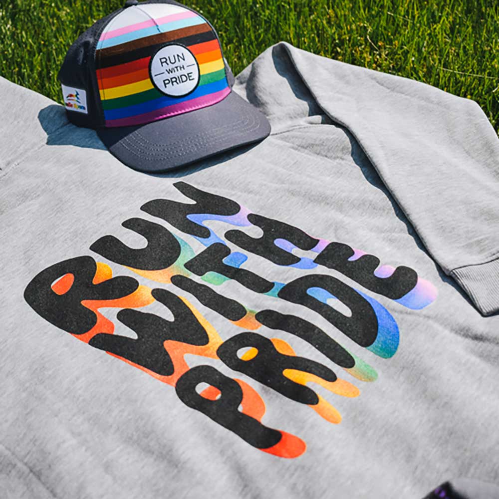 Run With Pride 2025 Poly Cotton Hoodie - Heather Gray