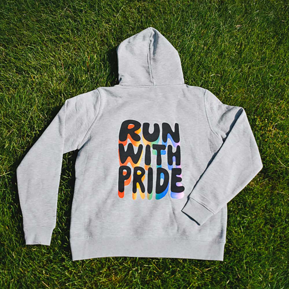 Run With Pride 2025 Poly Cotton Hoodie - Heather Gray