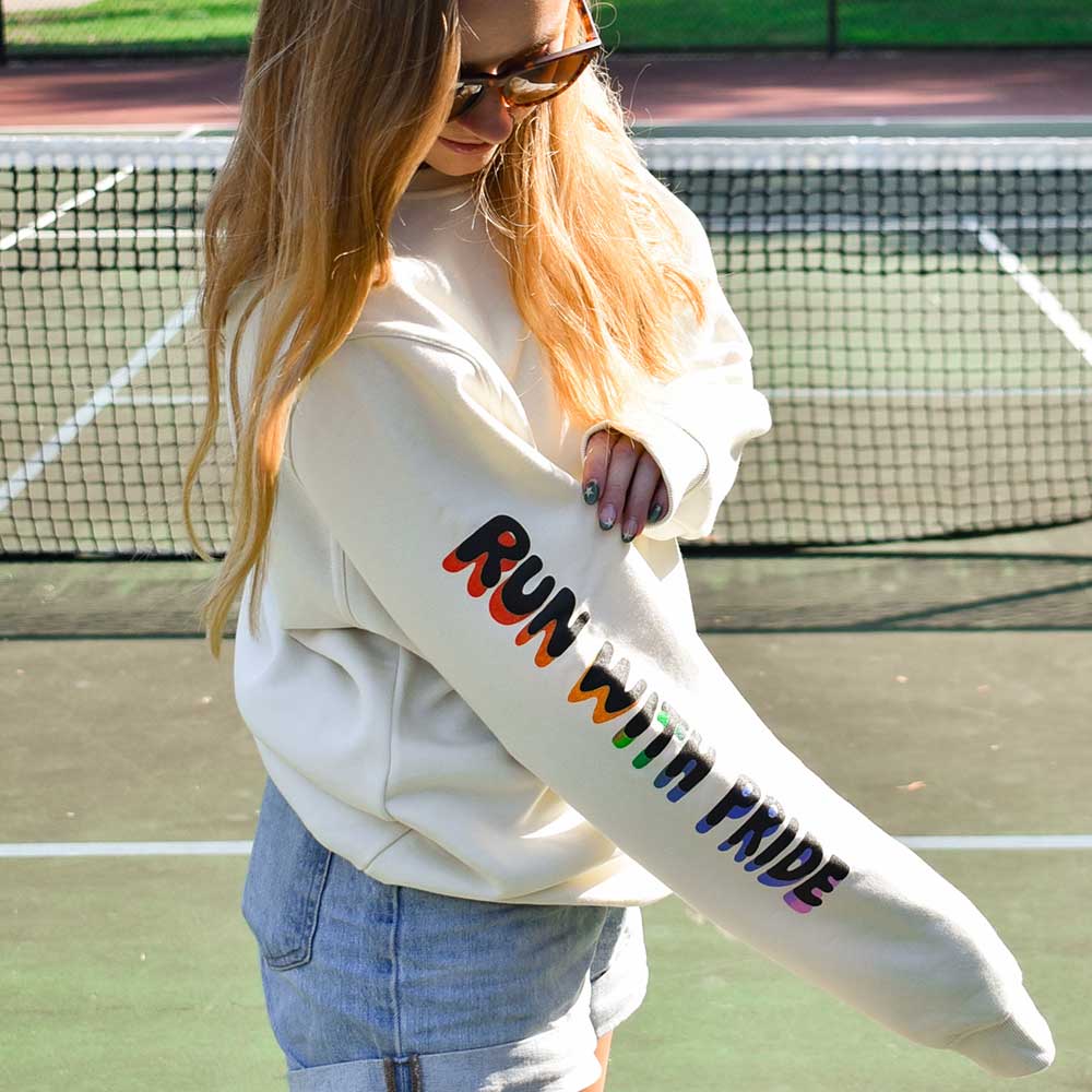 Run With Pride 2025 Poly Cotton Crew - Natural