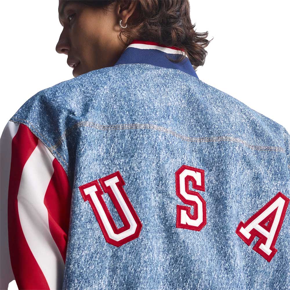 Men's USA Denim Top - White/Dark Blue