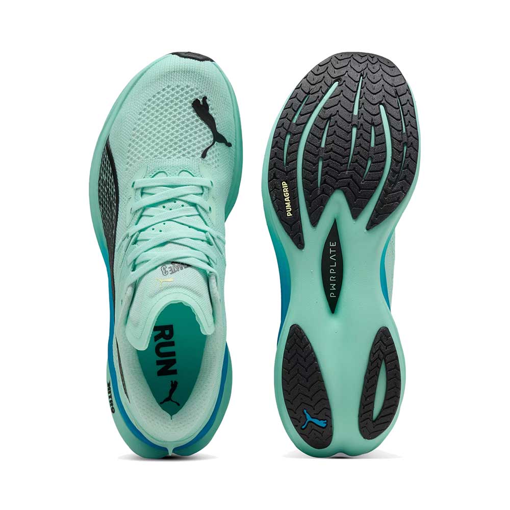 Men's Deviate Nitro 3 Running Shoe - Mint Melt/Speed Blue - Regular (D)