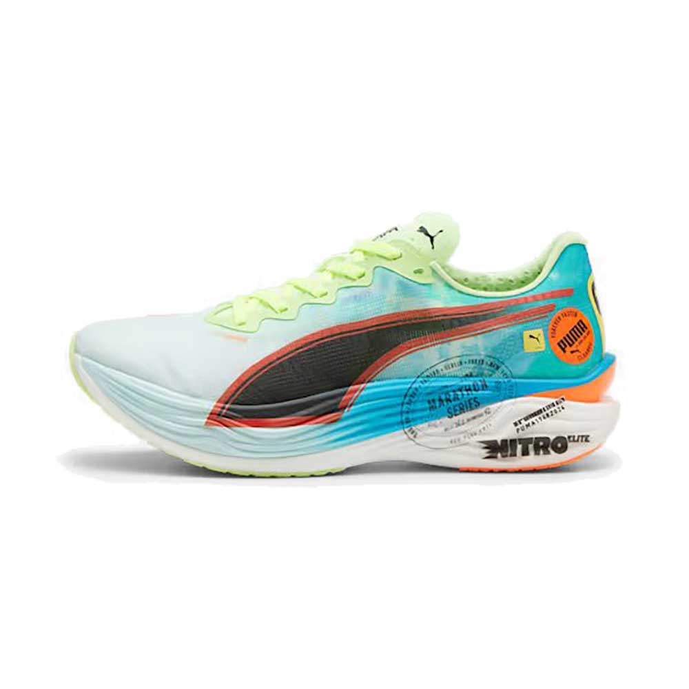 Men's Deviate NITRO Elite 3 Marathon Running Shoe - Nitro Blue-Fizzy Apple - Regular (D)