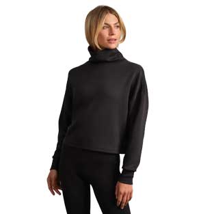 Women's DreamGlow Mock Neck - Pure Black Heather