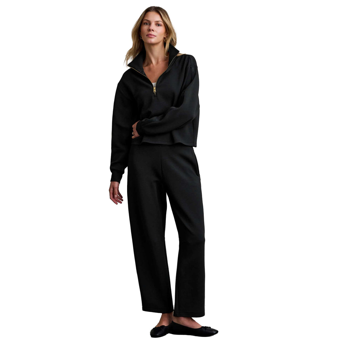 Women's DreamGlow Track 1/2 Zip - Pure Black Heather