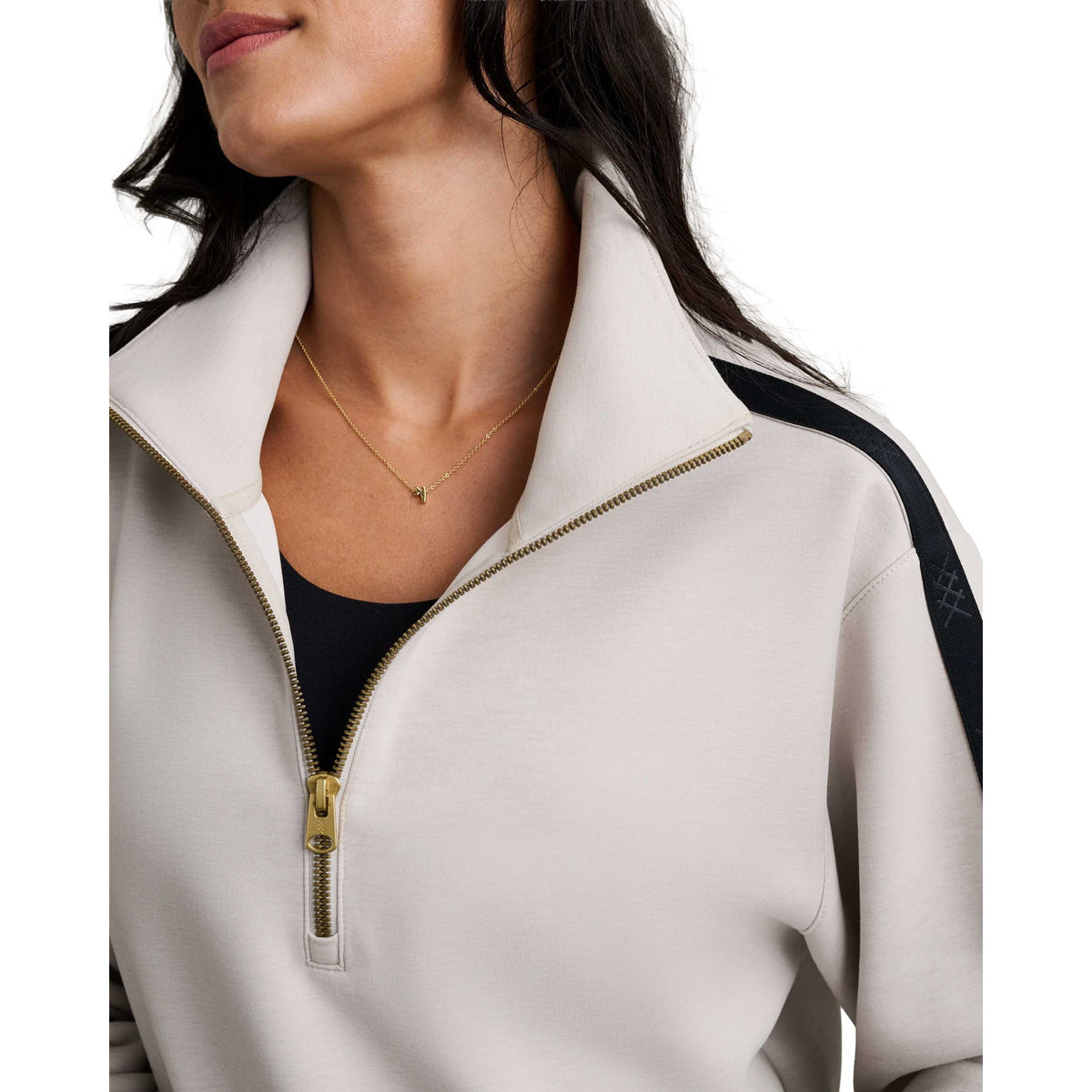 Women's DreamGlow Track 1/2 Zip - Sand/Pure Black