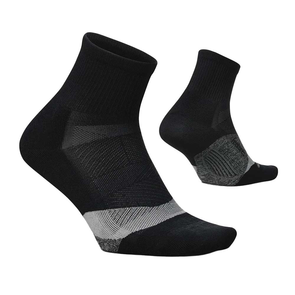Elite Light Cushion Quarter Sock - Black