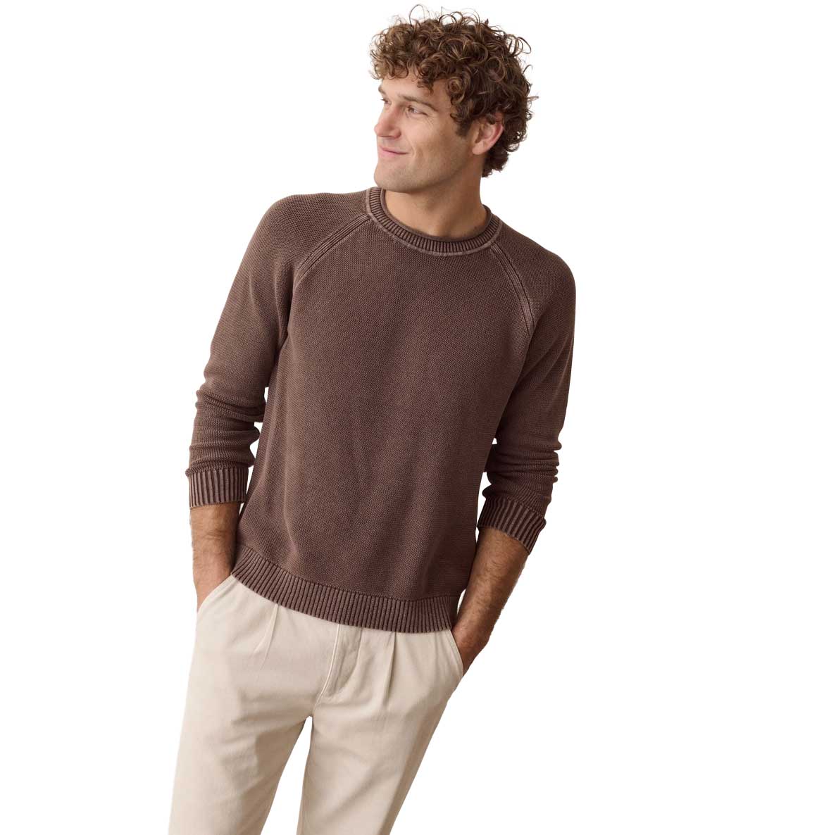 Men's Garment Dye Roll Neck Sweater - Java