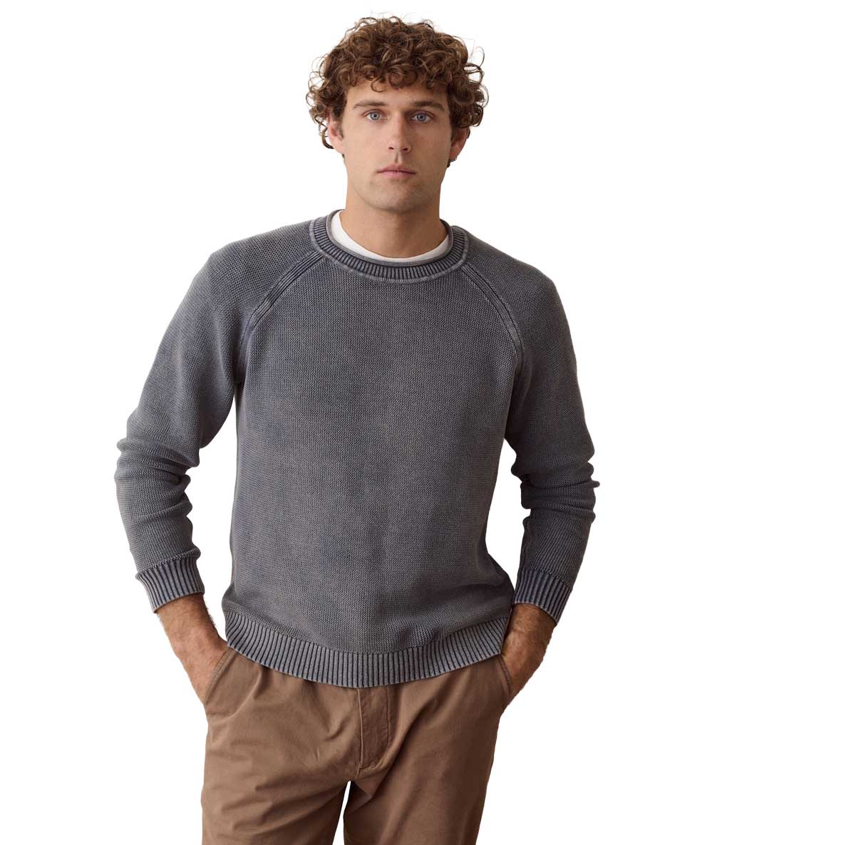 Men's Garment Dye Roll Neck Sweater - Mood Indigo