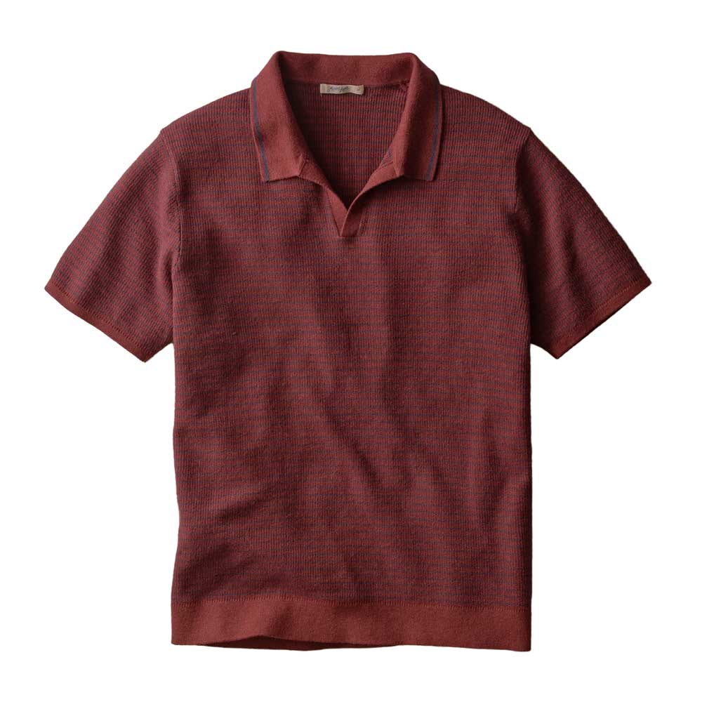 Men's Liam Sweater Polo - Red/Navy Stripe
