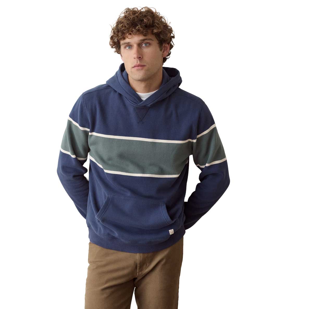 Men's Relaxed Cloud 9 Fleece Hoodie - Mood Indigo Colorblock