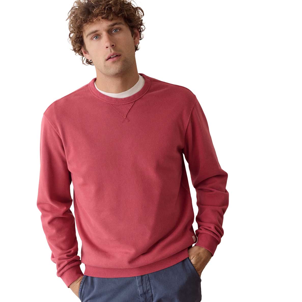 Men's Relaxed Cloud 9 Terry Crewneck - Garnet Rose
