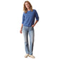 Women's Reversible Raglan - Faded Blue Stripe