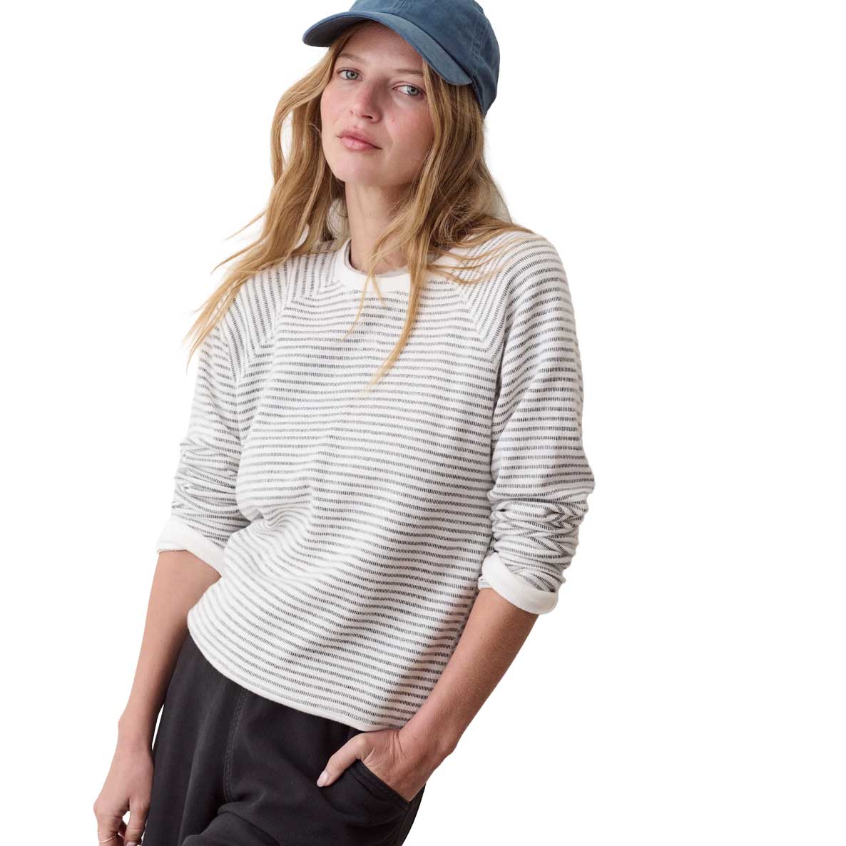 Women's Reversible Raglan - Heather Grey Stripe
