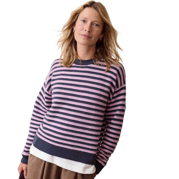 Women's Suki Textured Stripe - Navy/Lilac Stripe – Gazelle Sports