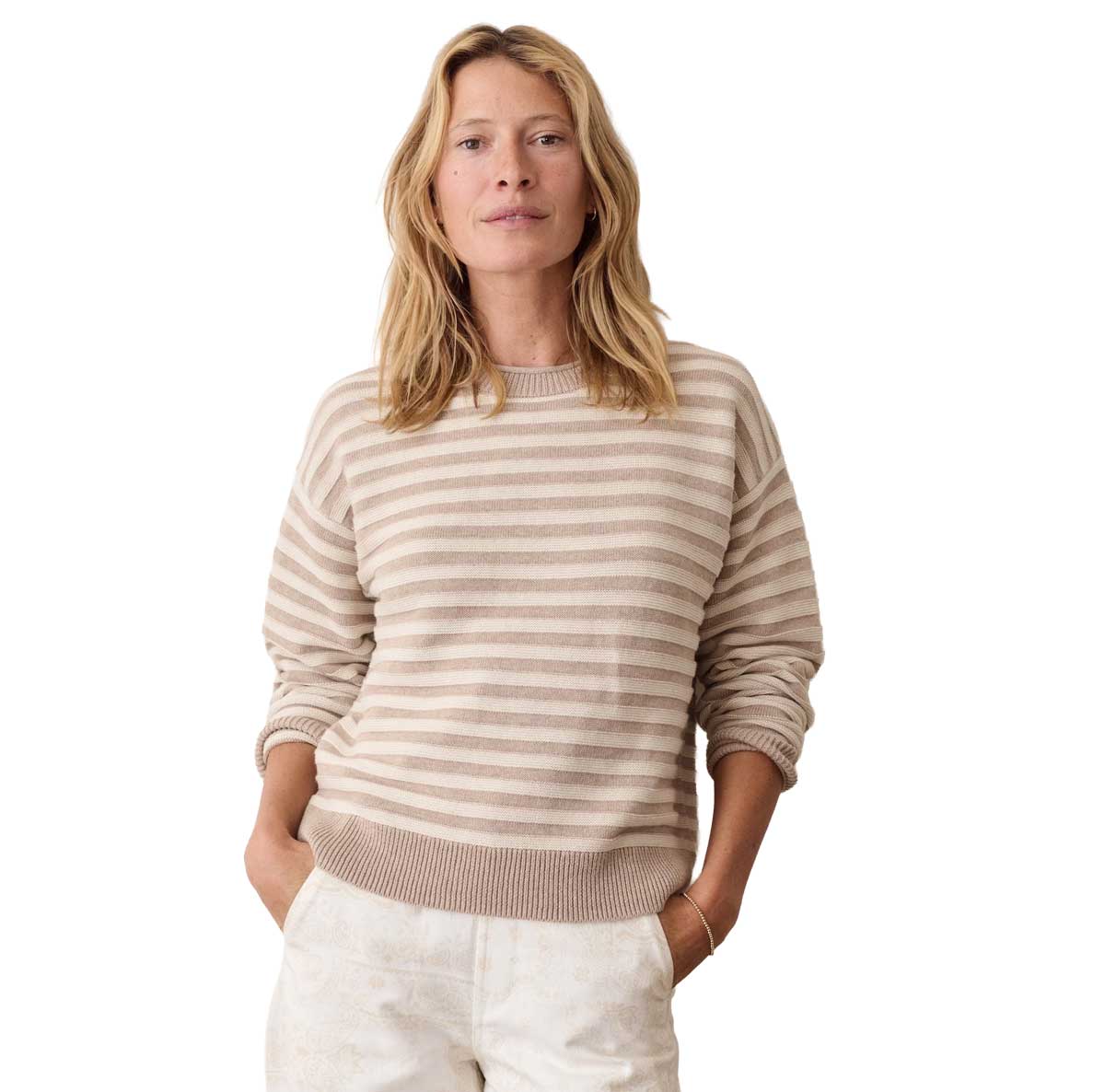 Women's Suki Textured Stripe - Oatmeal Stripe